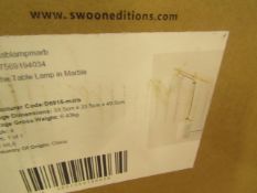 | 1X | SWOON RHE TABLE LAMP IN MARBLE | UNCHECKED AND BOXED | RRP £89 |