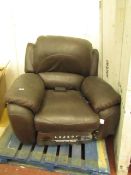 Costco leather power recliner arm chair, untested and has a few faded parts