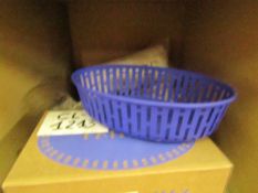 | 2X | HAY PANIER BRIGHT BLUE OVAL METAL BASKET | RRP £45 EACH |LOOKS UNUSED AND BOXED |