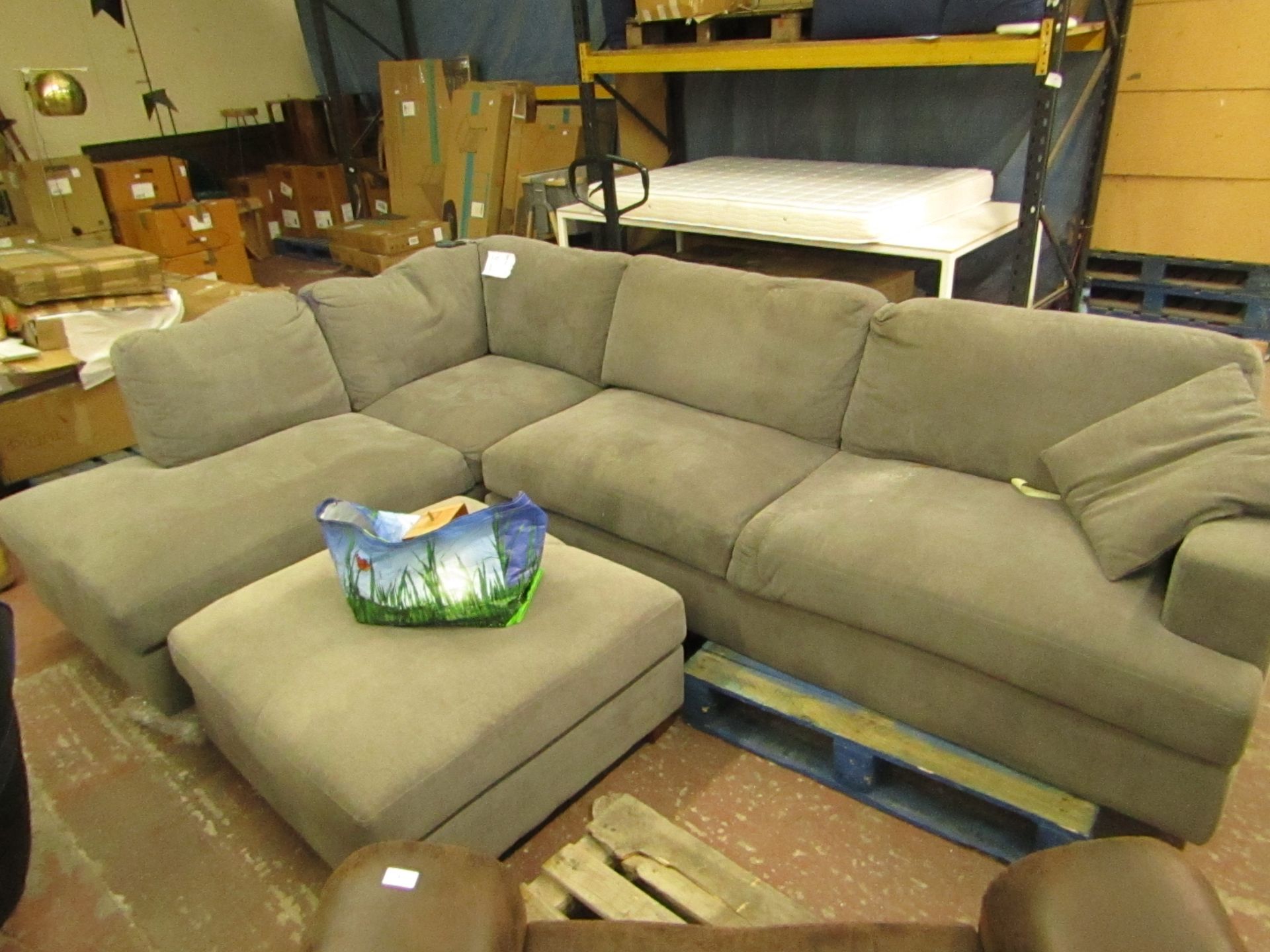 Costco section corner sofa with footstool, comes with feet (in the bag although not checked if all