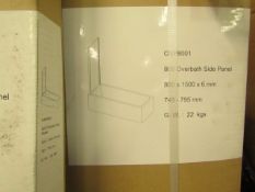 800 Overbath side panel, 800 x 1500 x 6mm, new and boxed. OSP8001