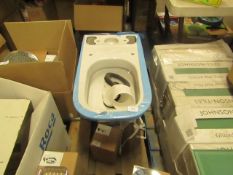 Roca The Gap toilet pan, unused but has a minor break in bottom of the toilet. Boxed.