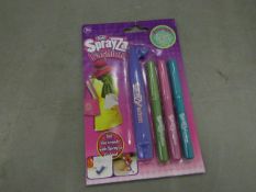 12 Unit Per Box - RenArt - SprayZa Fashion - 3x Fabric Pens, 25 Stencil Designs - All Unused