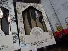 Portabello - 16 Piece Regal Black Cutlery Set - Unused & Boxed.