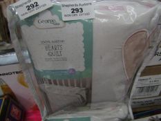 George - Hearts Quilt 100% Cotton ( Cot & Cotbed 4 Tog) - All Unused & Packaged.