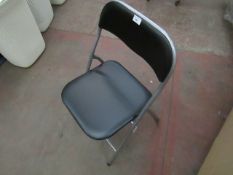 Foldable Steel & Black Chair - Good Condition.