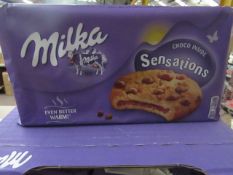 12x 156g Milka Sensations choco biscuits, boxed. BB 05/11/2020