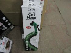 Asab - 100ft Flexible Coil Hose - (Includes 5 Pattern Spray Gun) - Unchecked & Boxed.