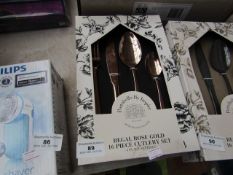 Portabello - 16 Piece Regal Rose Gold Cutlery Set - Unused & Boxed.