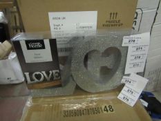 2x George Home - Silver Sparkly Love Letter's - All Unused & Packaged.