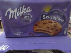 12x 156g Milka Sensations choco biscuits, boxed. BB 05/11/2020