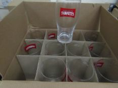 2 Boxes of 12 Thwaites Pint Glasses. New & Boxed.