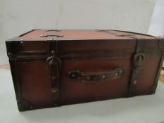 Vintique Wise - Brown Leather Chest/Truck CD Case - Unused & Boxed.