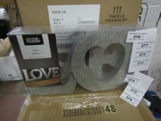 2x George Home - Silver Sparkly Love Letter's - All Unused & Packaged.