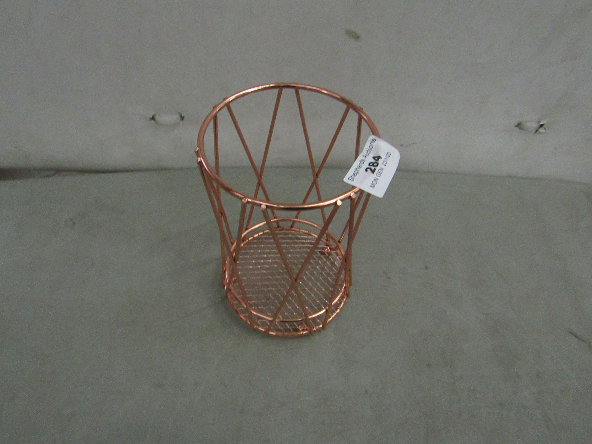 Rose Gold Utensil Holder - Good Condition.