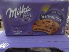 12x 156g Milka Sensations choco biscuits, boxed. BB 05/11/2020