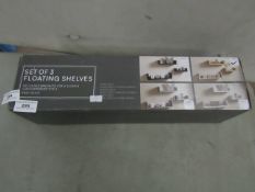 Set of Floating Shelves (Oak Effect) - Unchecked & Boxed.