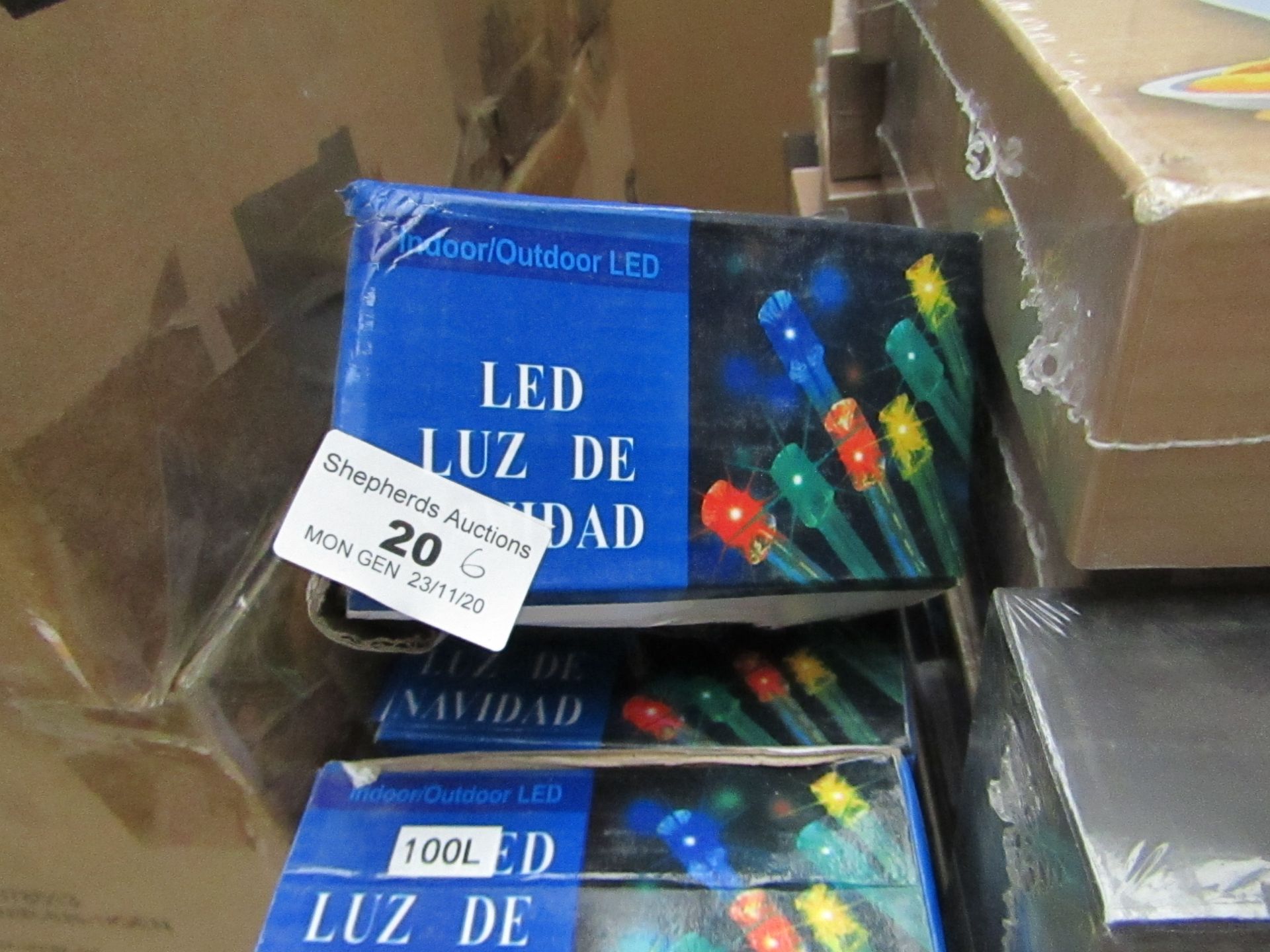 6x Illuminated Garland LED Lights - Unused & Boxed. - Have EU Plugs.