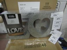 2x George Home - Silver Sparkly Love Letter's - All Unused & Packaged.