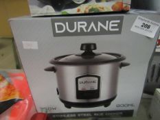 Durane - 350w Stainless Steel Rice Cooker (800ml) - Unchecked & Boxed.