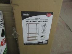 Asab - 5 Tier Heavy Duty Metal Galvanised Racking/Shelving 750x300x1750mm - Unchecked & Boxed.