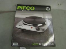 PIFCO - 1500W Boiling Ring / Single Electric Hob - Unchecked & Boxed.