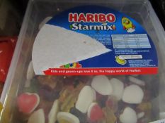 Box of 1750g Harbio Starmix sweets, damaged packaging. BB 07/2021