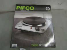 PIFCO - 1500W Boiling Ring / Single Electric Hob - Unchecked & Boxed.