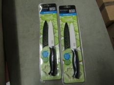 2x Taylors Eye Witness 5" Ceramic Utility knives, new and packaged.