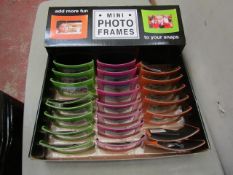 Box of 24 Mini Metal Photo Frames - New & in a Counter Display Box.