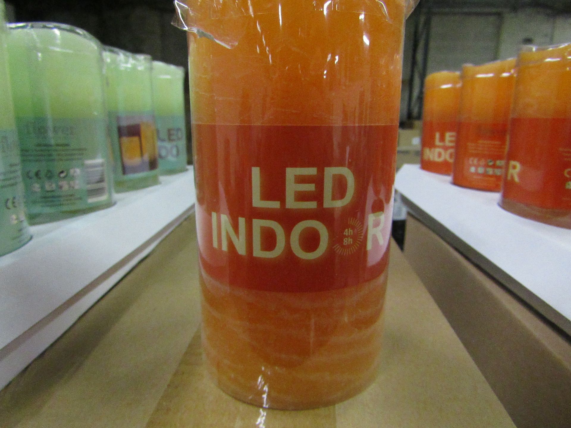 8x Orange LED Indoor Artificial Candles (With Timer Mode 4/8 Hrs) Battery Operated - New & Boxed.