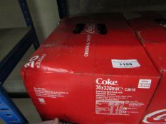 Box of approx 30x 330ml cans of Coca Cola, BB 07/21