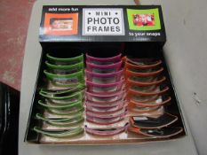 Box of 24 Mini Metal Photo Frames - New & in a Counter Display Box.