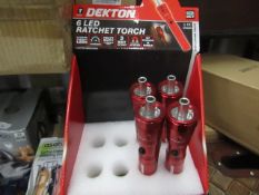 Dekton - Ratchet Torch (6 LED, 18 Lumens) - New With Tags.