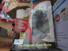 JML - Handy Heater (Plug-In) 500w - Unchecked & Boxed Damaged.