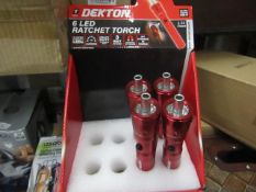 Dekton - Ratchet Torch (6 LED, 18 Lumens) - New With Tags.