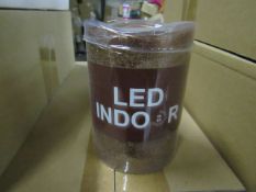8x Brown LED Indoor Artificial Candles (With Timer Mode 4/8 Hrs) Battery Operated - New & Boxed.