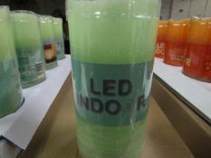 8x Green LED Indoor Artificial Candles (With Timer Mode 4/8 Hrs) Battery Operated - New & Boxed.