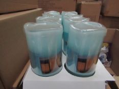 8x Blue LED Indoor Artificial Candles (With Timer Mode 4/8 Hrs) Battery Operated - New & Boxed.