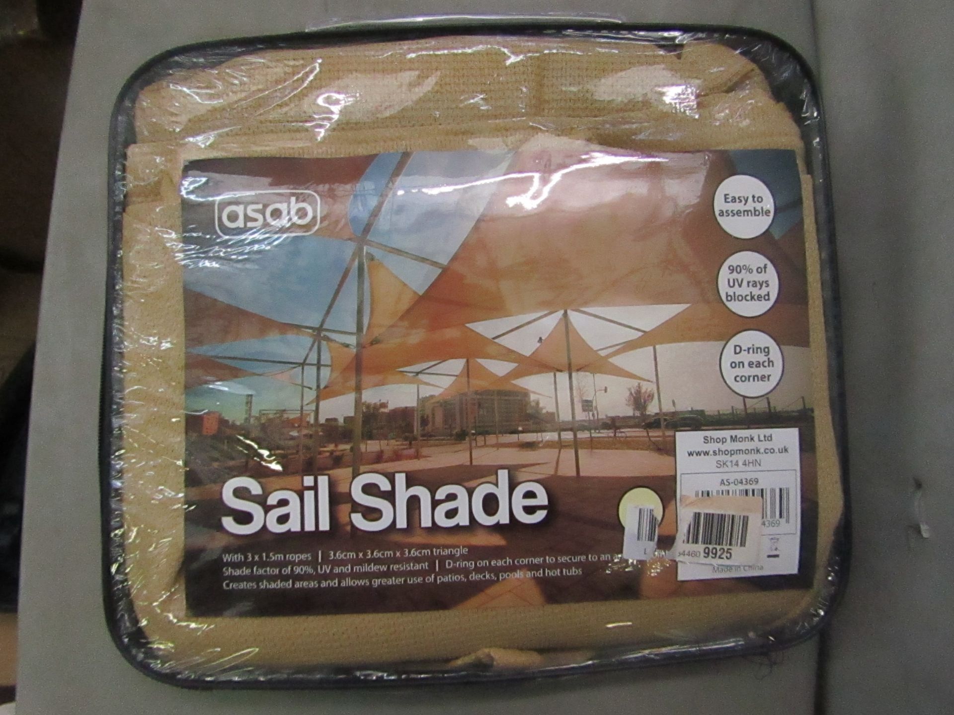 Asab - Sail Shade Beige - Diamensions Unknown - Unused & Packaged.