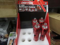 Dekton - Ratchet Torch (6 LED, 18 Lumens) - New With Tags.