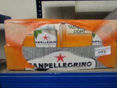 24 Can Pack of San Pellegrino Sparkling drinks, the pack contains 12 Orange and 12 Lemon, BB 11/21