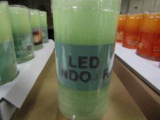 8x Green LED Indoor Artificial Candles (With Timer Mode 4/8 Hrs) Battery Operated - New & Boxed.