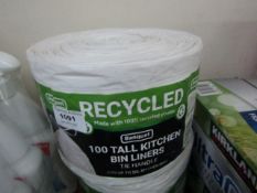 Roll of approx 100 Tall Kitchen Bin Liners,
