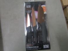 Set of 3 Taylors Eye Witness Rose Gold Coloured Kitchen knives, new and packaged.
