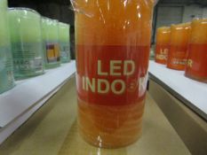 8x Orange LED Indoor Artificial Candles (With Timer Mode 4/8 Hrs) Battery Operated - New & Boxed.