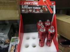 Dekton - Ratchet Torch (6 LED, 18 Lumens) - New With Tags.