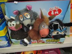 A pack of Barn yard Buddies Pet toys, unused but the packaging may be damaged