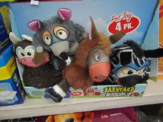 A pack of Barn yard Buddies Pet toys, unused but the packaging may be damaged