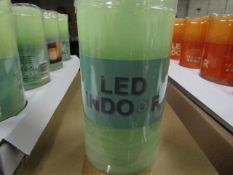 8x Green LED Indoor Artificial Candles (With Timer Mode 4/8 Hrs) Battery Operated - New & Boxed.